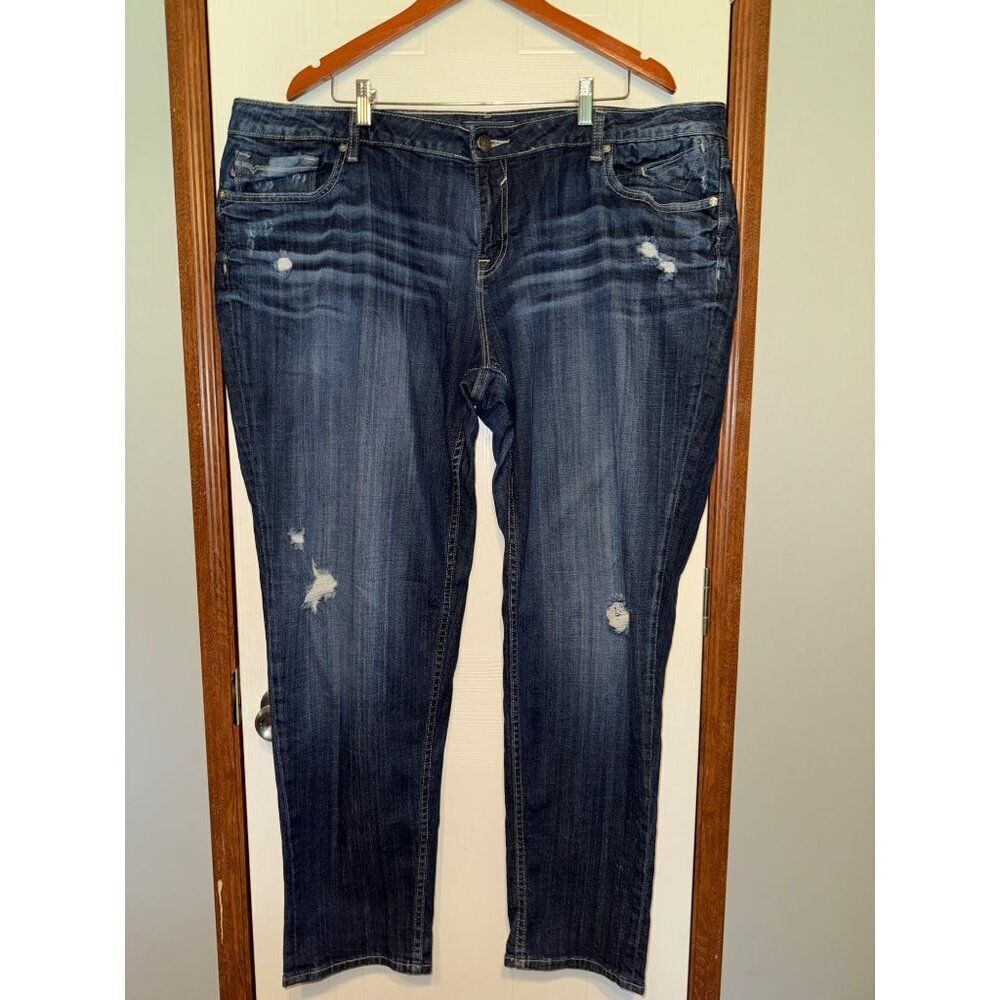 Vigoss The Boyfriend Rolled Up Skinny Distressed Jeans Size 24